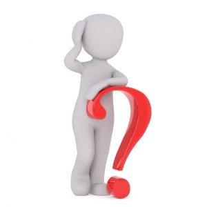 person with a red question mark