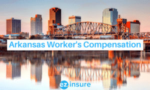 arkansas workers compensation text overlaying image of the little rock bridge