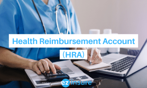 health reimbursement account (HRA) text overlaying image of a doctor using a calculator and a pen
