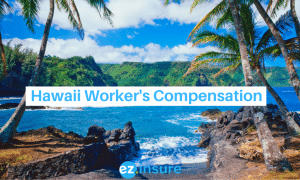 hawaii worker's compensation text overlaying image of maui coastline