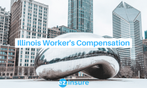 illinois worker's compensation text overlaying image of the cloud gate