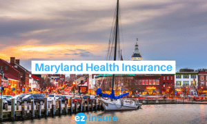 maryland health insurance text overlaying image of annapolis
