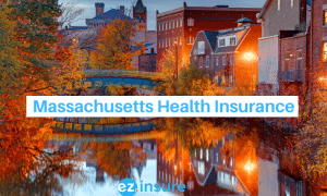 massachusetts health insurance text overlaying image of medford