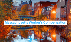 massachusetts worker's compensation text overlaying image of medford