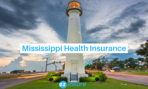 mississippi health insurance text overlaying image of biloxi lighthouse