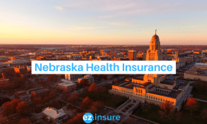 nebraska health insurance text overlaying image of the capital building