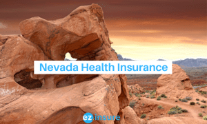 nevada health insurance text overlaying image of valley of fire