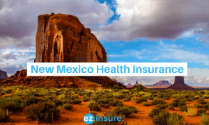 new mexico health insurance text overlaying image of cliffs