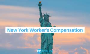 new york worker's compensation text overlaying image of the statue of liberty