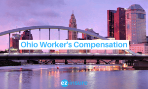 ohio worker's compensation text overlaying image of columbus