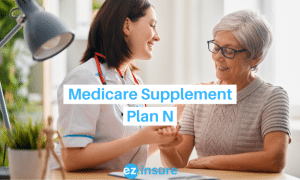 medicare supplement plan n text overlaying image of a doctor helping a patient