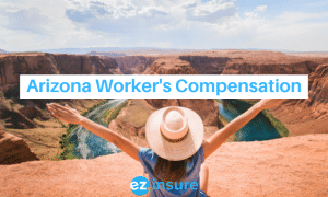 arizona worker's compensation text overlaying image of a woman sitting on a cliff