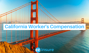 california worker's compensation text overlaying image of the golden gate bridge