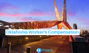 oklahoma worker's compensation text overlaying image of scissortail bridge