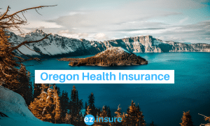 oregon health insurance text overlaying image of crater lake