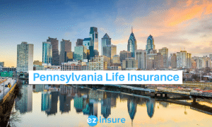 pennsylvania life insurance text overlaying image of philadelphia