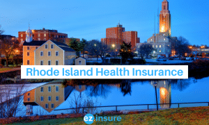 rhode island health insurance text overlaying image of pawtucket