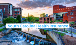 south carolina health insurance text overlaying image of greenville