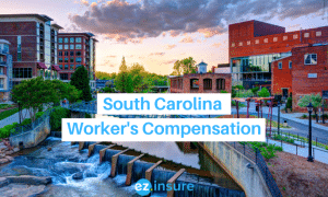 south carolina worker's compensation text overlaying image of greenville