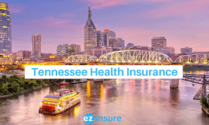 tennessee health insurance text overlaying image of nashville