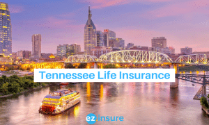 tennessee life insurance text overlaying image of nashville