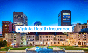 virginia health insurance text overlaying image of capital