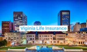 virginia life insurance text overlaying image of richmond