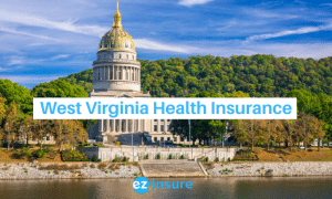 west virginia health insurance text overlaying image of capital