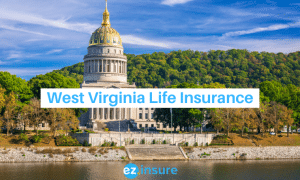 west virginia life insurance text overlaying image of the capital building
