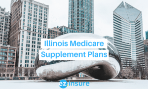 illinois medicare supplement plans text overlaying image of cloud gate
