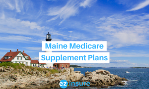 maine medicare supplement plans text overlaying image of portland lighthouse