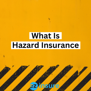 What is hazard insurance text overlaying image of orange caution tape