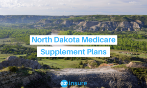 north dakota medicare supplement plans text overlaying image of the badlands