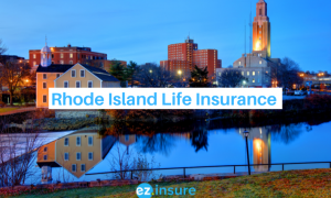 Rhode island life insurance text overlaying image of pawtucket